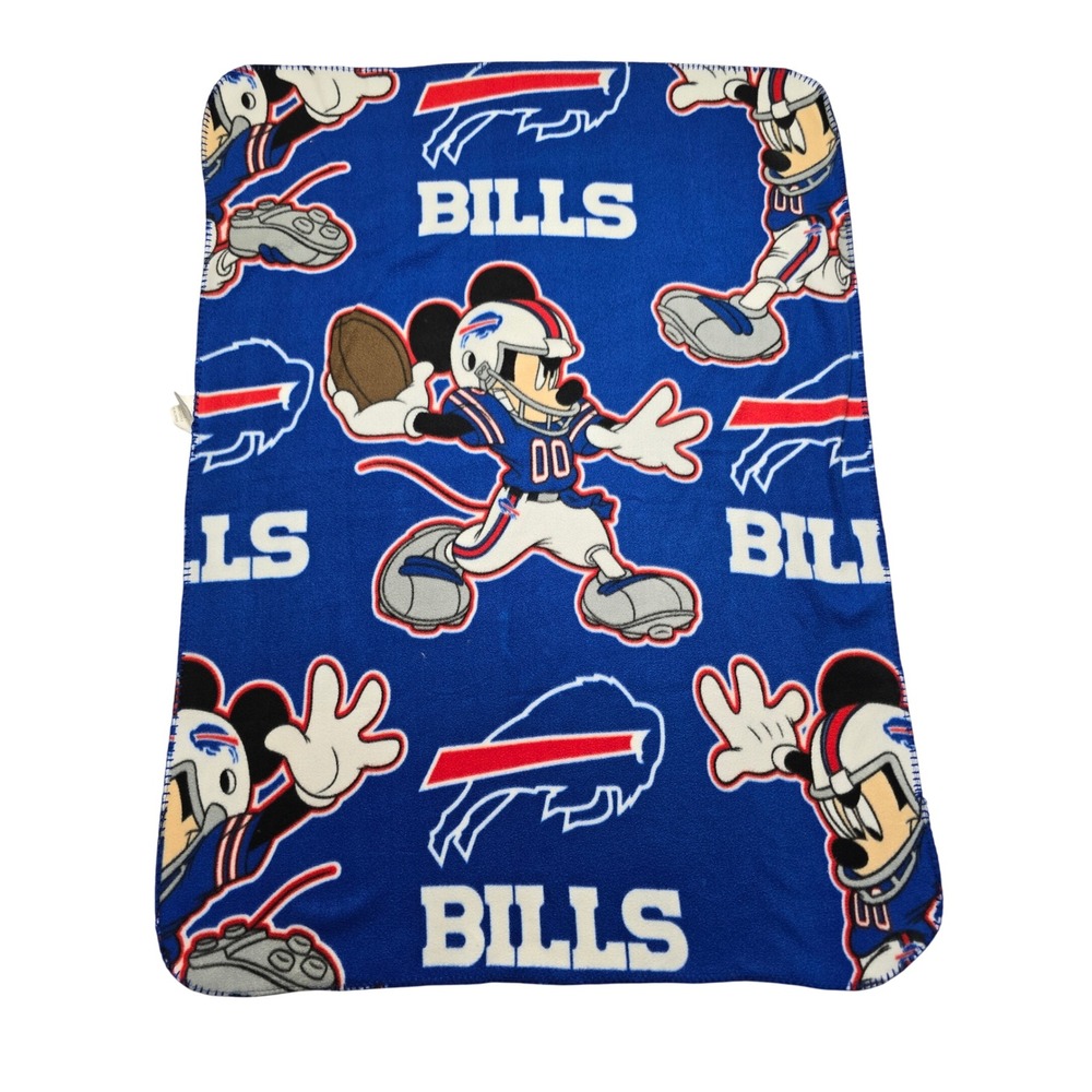Northwest Buffalo Bills Mickey Mouse Fleece Throw Blanket NFL Disney Blue 30x44